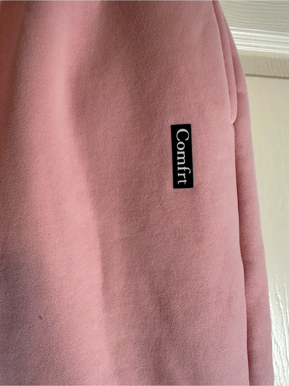 Comfrt Casual Pink Wide-Leg Sweatpants with Elastic Waist - Picture 5 of 7